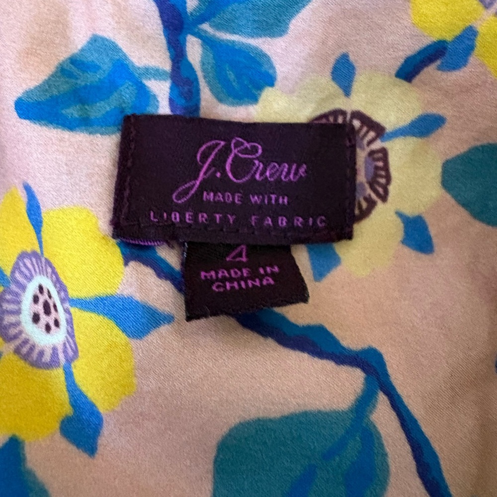J. Crew Liberty Fabric Vibrant Floral Button-Down Midi Dress Size 4 - Picture 10 of 10